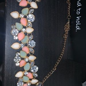 Multi soft color floral necklace